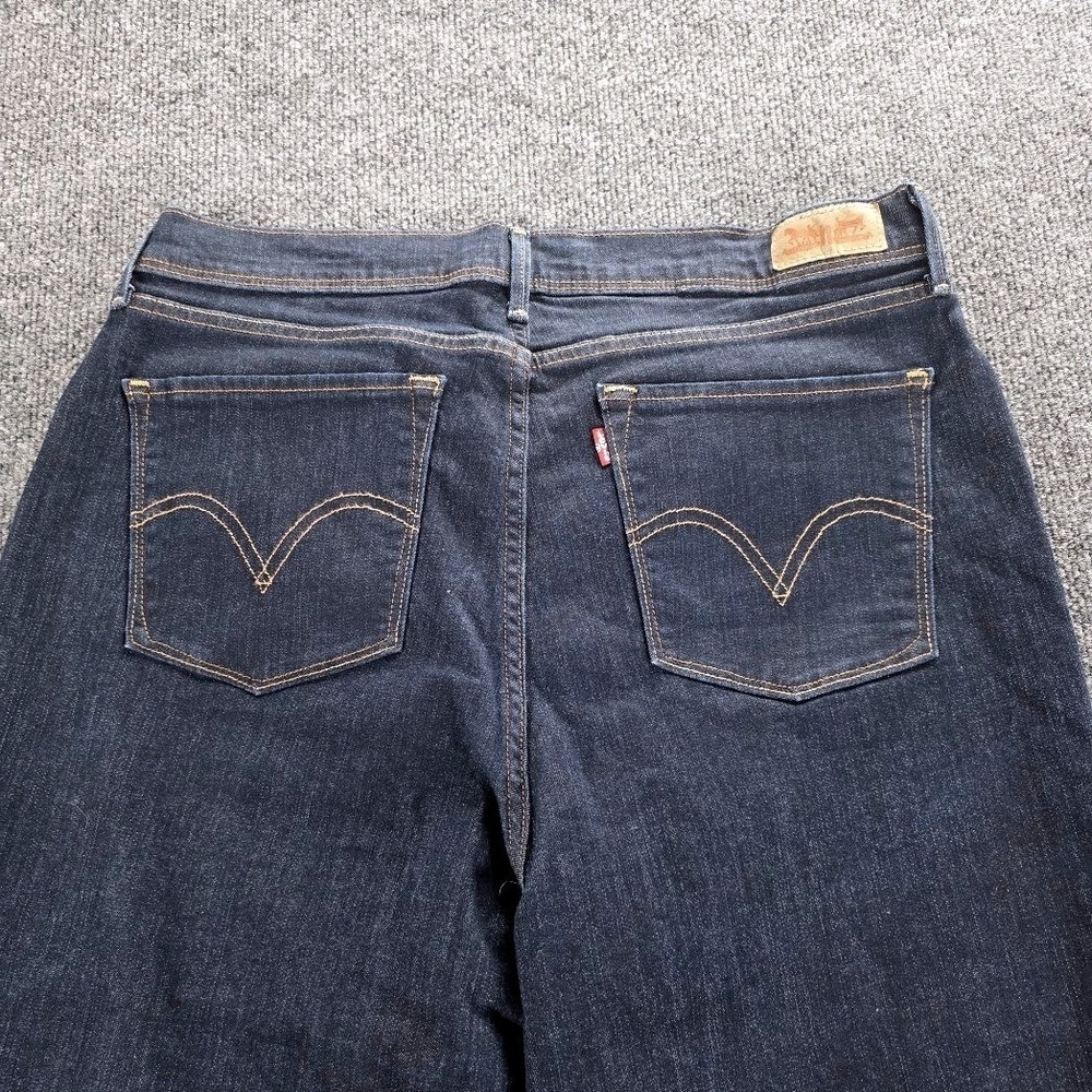 Levis 512 Perfectly Slimming Bootcut Jeans Dark Wash Indigo Womens 14M -W32 L32 - Picture 7 of 14